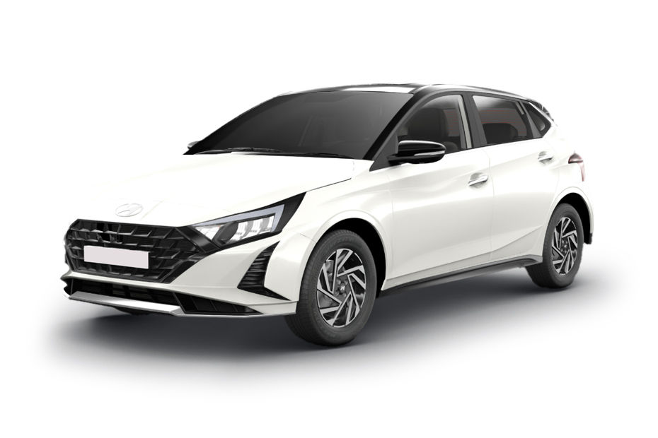 Hyundai i20 Atlas White With Abyss Black colour