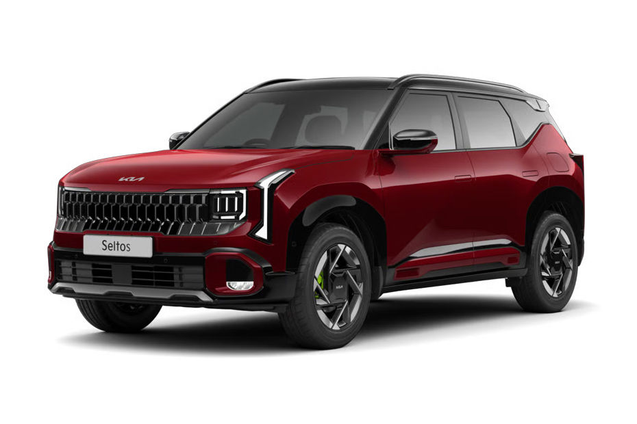 Kia Seltos Magma Red With Aurora Black colour