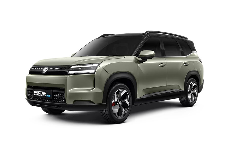 MG Hector Tomahawk EV Khaki Green With Starry Black Roof colour