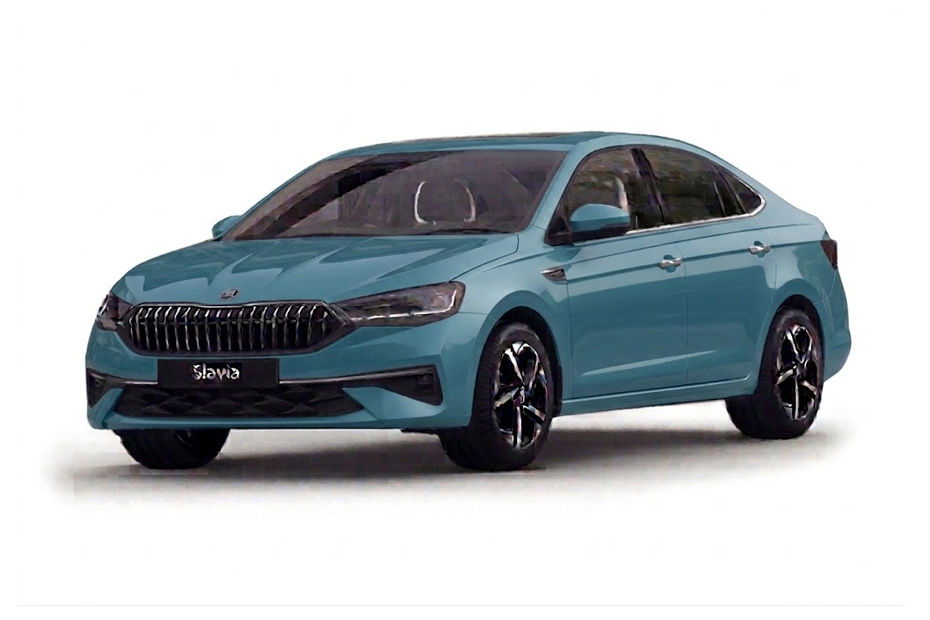 Skoda Slavia Facelift Arctic Silver colour
